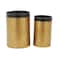 Gold Metal Nesting Accent Table with Black Tray Tabletop Set